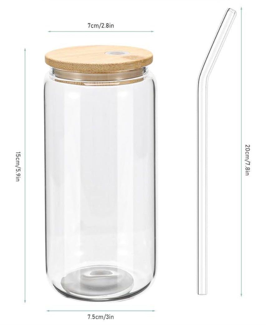 Glass 16oz cup NO Glitter