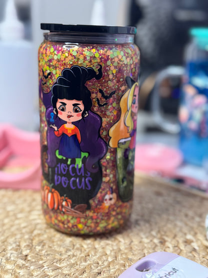 Premade snow-globe with handle