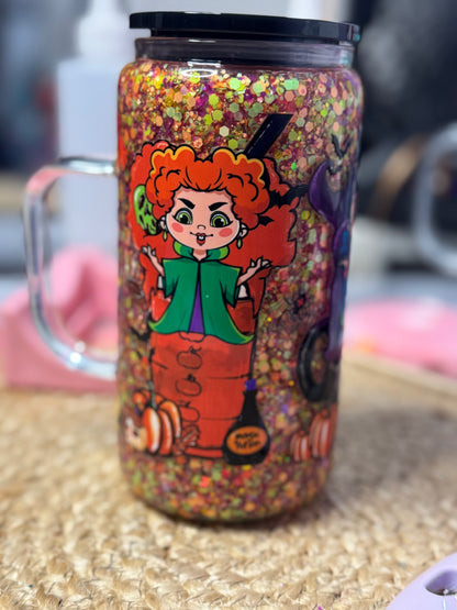 Premade snow-globe with handle