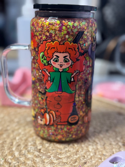 Premade snow-globe with handle